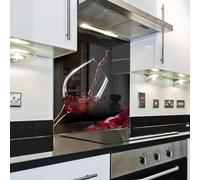IMJ-Global Pannello Copri Parete Splashback Paraschizzi Paraspruzzi da Cucina | Vino nel Bicchiere | 60x65 cm | in Vetro Temprato