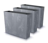 IMJ-Global Set di 3 Vasi per Fiori Piante Rettangolari Urbi Case Beton Effect In Plastica 58x18x49,8cm Da Interno Esterno Grigi Scuri 44 Litri Design Moderni