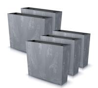 IMJ-Global Set di 5 Vasi per Fiori Piante Rettangolari Urbi Case Beton Effect In Plastica 58x18x49,8cm Da Interno Esterno Grigi Scuri 44 Litri Design Moderni