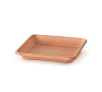 IMJ-Global Sottovaso per vaso Terracotta 27x27 cm Quadrato fioriera per piante Fiori TERRA PKWT27 da interno esterno Quadrato Terracotta in plastica