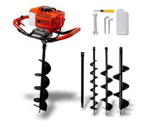 IMJ-Global - Trivella a Scoppio DEMON da 62cc - 5,2CV con Motore a 2 Tempi Miscela Benzina:Olio, Trivella per Terreno, da Giardino, Mototrivella a Scoppio Professionale com 3 Punte Ø100mm, 150mm 200mm