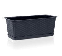 IMJ-Global Vaso per Fiori Piante Ratolla Case P Decorativo in Plastica 39,1x17,3x15 cm da Interno Esterno Rettangolare Colore Nero 6,3 Litri Design Moderno