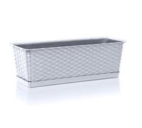 IMJ-Global Vaso per Fiori Piante Ratolla Case P Decorativo in Plastica 58,7x17,3x15 cm da Interno Esterno Rettangolare Colore Bianco 9,9 Litri Design Moderno