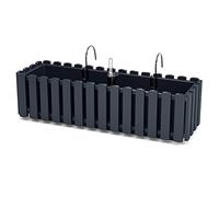 IMJ-Global Vaso per Fiori Piante Rettangolare Boardee Fancycase Decorativo In Plastica Alto 16 Cm Da Interno Esterno 58x18 Cm Nero Design Moderno 17 Litri