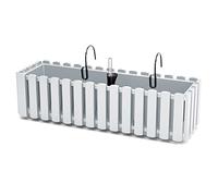 IMJ-Global Vaso per Fiori Piante Rettangolare Boardee Fancycase Decorativo In Plastica Alto 16 Cm Da Interno Esterno 58x18 Cm Bianco Design Moderno 17 Litri