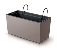 IMJ-Global Vaso per Fiori piante Rettangolare Urbi Case W Decorativo in Plastica Alto 20 cm da interno esterno 19x40 cm Rettangolare Mocca Design Moderno 12 Litri