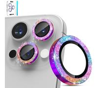 imluckies Glitter Pellicola Fotocamera per iPhone 16 Pro - iPhone 16 Pro Max, AR+AF Vetro Temperato & 9H Antigraffio Metallo Protezione Obiettivo, HD Chiaro Fotocamera Accessori - Brillante Colorato