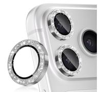 imluckies Glitter Pellicola Fotocamera per iPhone 17 Pro - 17 Pro Max, AR+AF Vetro Temperato & 9H Antigraffio Metallo Protezione Obiettivo, HD Chiaro Fotocamera Accessori - Brillante Grigio