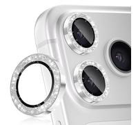 imluckies Glitter Pellicola Fotocamera per iPhone 17 Pro - 17 Pro Max, AR+AF Vetro Temperato & 9H Antigraffio Metallo Protezione Obiettivo, HD Chiaro Fotocamera Accessori - Brillante Argento