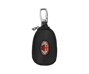 Imma Portachiavi Calcio Milan Pelle Zip Nero Rosso Uomo TU