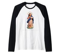Immacolata Concezione Maria Breviarium Cattolico Tradizionale Maglia con Maniche Raglan