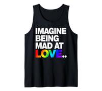 Immagina di Essere Arrabbiato con Love Pride Rainbow Typography Canotta