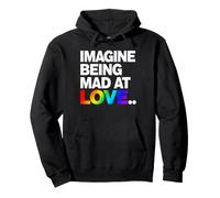 Immagina di Essere Arrabbiato con Love Pride Rainbow Typography Felpa con Cappuccio