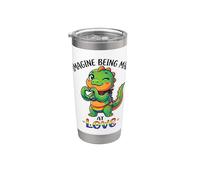 Immagina di essere arrabbiato per amore Cute Dinosaur LGBTQ Pride Bicchiere termico in acciaio inox doppia parete