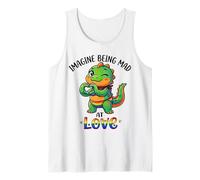 Immagina di Essere Arrabbiato per Amore Cute Dinosaur LGBTQ Pride Canotta