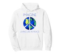 Immagina di Vivere la Vita in Pace Felpa con Cappuccio