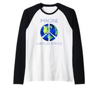 Immagina di Vivere la Vita in Pace Maglia con Maniche Raglan