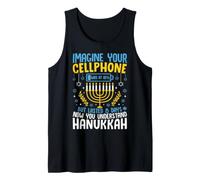 Immagina Il Tuo Cellulare Ora Che capisci Hanukkah Menorah Canotta