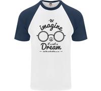 Immagina Non Essere Un Sogno Mondo Pace Hippy Uomo T-Shirt S/S Baseball