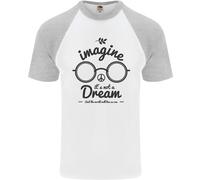Immagina Non Essere Un Sogno Mondo Pace Hippy Uomo T-Shirt S/S Baseball