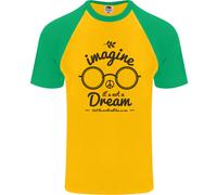 Immagina Non Essere Un Sogno Mondo Pace Hippy Uomo T-Shirt S/S Baseball