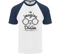 Immagina Non Essere Un Sogno Mondo Pace Hippy Uomo T-Shirt S/S Baseball