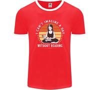 Immagina Un Giorno Senza Leggere Bookworm Uomo Ringer T-Shirt FotL