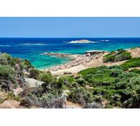 Immagine acrilica 110 x 70 cm: Bella spiaggia e paesaggio costiero roccioso, Sithonia, Grecia (117587184)