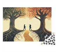 Immagine che simboleggia una relazione equilibrata Puzzle Per Adulti |Two Alberi| 1000pcs (75x50cm) Puzzle Giochi EduGattoivi,decorazioni Per La Casa
