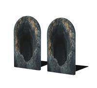 Immagine con texture a cratere profondo Fermalibri in legno Fermalibri decorativi antiscivolo per scaffali Organizzatore per scaffali Libreria Ufficio domestico Biblioteca Decorativo