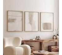 Immagine D'Arte,Boho Beige Astratto Geometrico Grafico Arte Murale Tela Pittura Moderna Galleria Nordica Poster Stampe Soggiorno Interni Decorazione Della Casa-40*50cm*3/(16*20pollici*3)Senza cornice