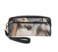 Immagine del cavallo selvaggio, Borsa per il trucco Borsa per cosmetici Borsa da viaggio portatile da toilette Astuccio in pelle per donne e ragazze