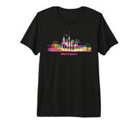 Immagine della Città di Stoccarda, Skyline colorato di Stoccarda, Torre Televisiva Maglietta Premium
