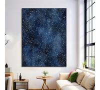 Immagine Di Arte Della Parete Costellazioni Fantasy Paesaggio Dipinti Su Tela Cielo Notturno Ad Acquerello Poster E Stampe Blu Scuro Per La Decorazione Domestica 60X80Cm Senza Cornice