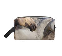 Immagine di cavallo selvaggio, organizer per cosmetici di grande capacità, borsa da viaggio per il trucco da donna