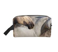 Immagine di cavallo selvaggio, organizer per cosmetici di grande capacità, borsa da viaggio per il trucco da donna
