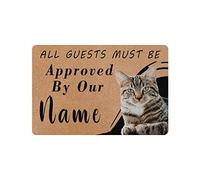 Immagine Di Gatti Personalizzata Gatto Divertente Tutti Gli Ospiti Devono Essere Approvati Dal Nostro Nome Tappeto Bagnoantiscivolotappetino Antiscivoloasciugatura Rapidatappeto Docciainternocorr