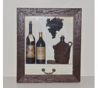 Immagine Doppia Nostalgica Collage Bottiglie Di Vino Uva H 34 Cm Retro