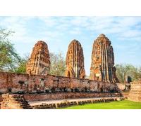 Immagine in alluminio composito 60 x 40 cm: Architettura storica e religiosa della Thailandia - Rovine dell'antica Siam Capital Ayutthaya. Vista dei resti di mattoni del Wat (146109639)