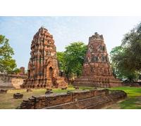 Immagine in alluminio composito 60 x 40 cm: Architettura storica e religiosa della Thailandia - Rovine dell'antica Siam Capital Ayutthaya. Vista dei resti di mattoni del Wat (146109986)