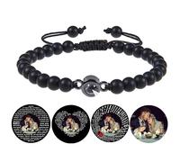 Immagine personalizzata perline bracciali proiezione foto personalizzata per gli uomini donne personalizzato ti amo regolabile Bracciale San Valentino Compleanno Anniversario Memorial Regali