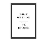 Immagine spirituale con scritta "What We Think We Become" da parete spiritualità mentale poster decorazione da parete soggiorno camera da letto (senza cornice) (DIN A4)