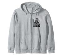 Immagine Vintage con Teschio Sorridente Divertente Angelo della Morte Felpa con Cappuccio