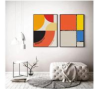 Immagini a Parete 2 pz 50x70 cm Frameless Bauhaus Poster Colorato Geometrico, Minimalista Arte Astratta Stampa Moderna Soggiorno Wall Pictures
