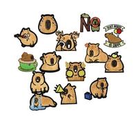 Immagini da stiro Animali - Vestiti Patch Capybara Forma, Appliques Ricamate 14 Pezzi Per Insegnanti Giovani Genitori Peluche Stilisti Tessili per la Casa Cappelli
