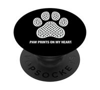 Immagini di zampe sul mio cuore, grandi immagini riempite con piccole zampe PopSockets PopGrip Adesivo