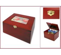 Safe 5870 Sammelbox Legno Mogano Design 230x185x155mm Per Cartoline Lettere