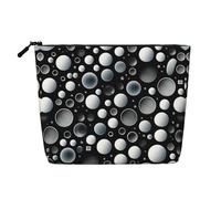 Immagini irregolari Pochette per il trucco monostrato effetto lino con cerniera per soddisfare le tue esigenze quotidiane o di viaggio