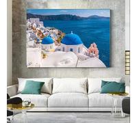 Immagini modulari di Santorini,Grecia,paesaggio,dipinto,Mar Mediterraneo,poster da parete,stampe su tela,per la casa,arredamento del soggiorno 21x30cm Senza Cornice