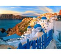 Immagini modulari di Santorini,Grecia,paesaggio,dipinto,Mar Mediterraneo,poster da parete,stampe su tela,per la casa,arredamento del soggiorno 40x50cm Senza Cornice